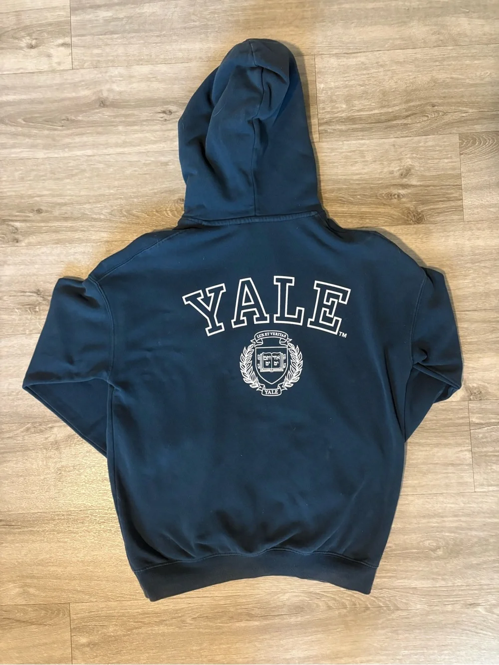 H&M Navy Crewneck Hoodie with White 'Y' Logo